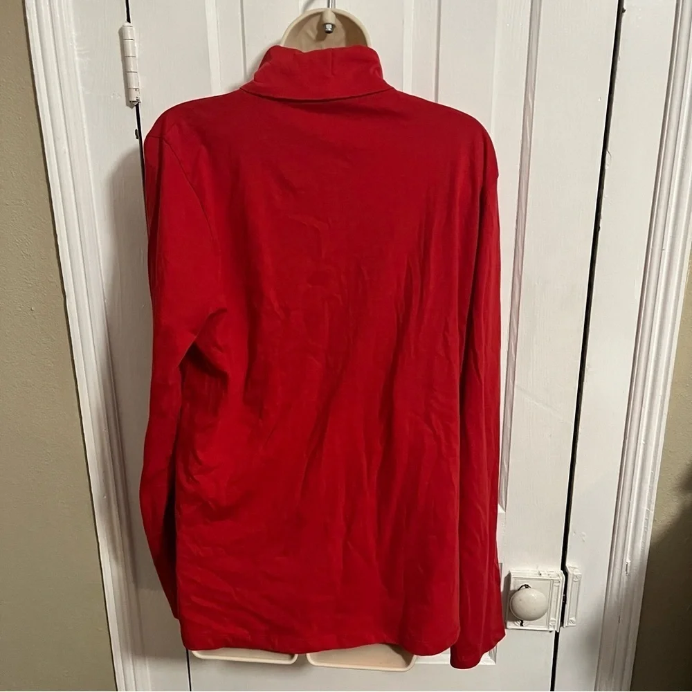 J. Crew Factory Classic Solid Red Tissue Turtleneck Top XL